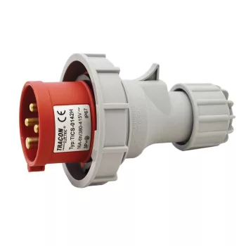   TRACON TICS-0142H - Ipari csatlakozó dugó, fokozott védelemmel 16A, 400V, 3P+E, 6h, IP67