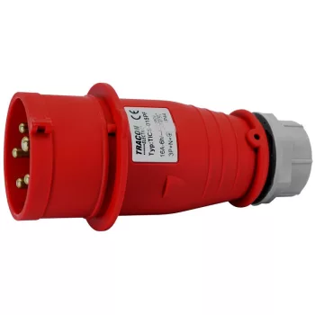   TRACON TICS-015PF - Fázisfordítós ipari csatlakozó dugó külső tömszelencével 16A, 400V, 3P+N+E, 6h, IP44