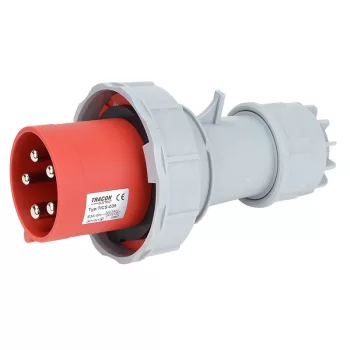   TRACON TICS-035 - Ipari csatlakozó dugó, fokozott védelemmel 63A, 400V, 3P+N+E, 6h, IP67