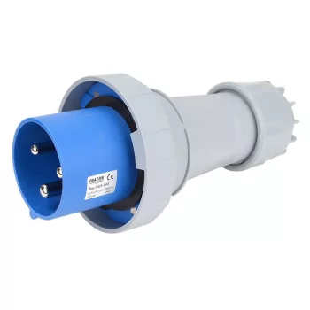   TRACON TICS-043 - Ipari csatlakozó dugó, fokozott védelemmel 125A, 250V, 2P+E, 6h, IP67
