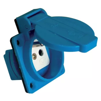   TRACON TICS-105SF - Beépíthető csatlakozóaljzat, csapos védőérintkezővel, kerek 16A, 250V, 2P+E, IP54 (FRENCH)