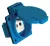 TRACON TICS-105SF - Beépíthető csatlakozóaljzat, csapos védőérintkezővel, kerek 16A, 250V, 2P+E, IP54 (FRENCH)