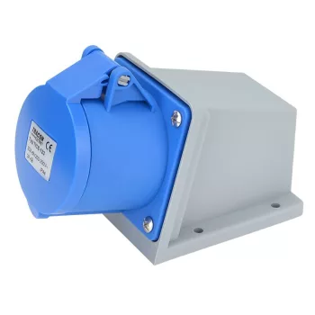   TRACON TICS-123 - Felületre szerelhető ipari csatlakozóaljzat 32A, 250V, 2P+E, 6h, IP44