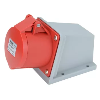   TRACON TICS-124 - Felületre szerelhető ipari csatlakozóaljzat 32A, 400V, 3P+E, 6h, IP44