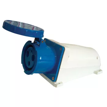   TRACON TICS-133 - Felületre szerelhető ipari csatlakozóaljzat 63A, 250V, 2P+E, 6h, IP67
