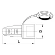 TRACON TICS-212GF - Csatlakozóaljzat csapos védőérintkezővel, gumi 16A, 250V, 2P+E, IP44 (FRENCH)