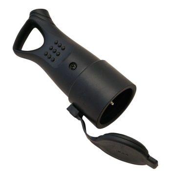   TRACON TICS-212GH - Csatlakozó aljzat, védőérintkezővel, gumi, húzófüles 16A, 250V, 2P+E, IP44 (SCHUKO)