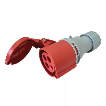   TRACON TICS-214H - Ipari csatlakozóaljzat, külső tömítőszelencével 16A, 400V, 3P+E, 6h, IP44