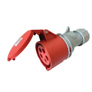   TRACON TICS-215H - Ipari csatlakozóaljzat, külső tömítőszelencével 16A, 400V, 3P+N+E, 6h, IP44