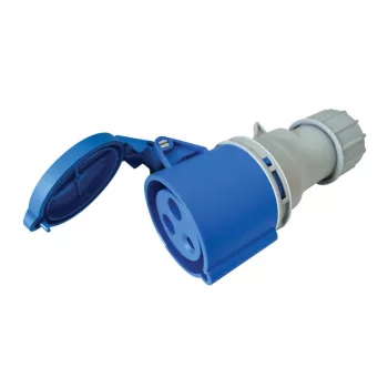   TRACON TICS-223H - Ipari csatlakozóaljzat, külső tömítőszelencével 32A, 230V, 2P+E, 6h, IP44