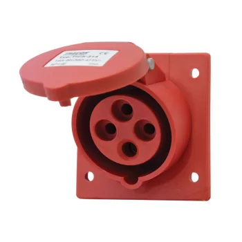   TRACON TICS-314 - Beépíthető ferde ipari csatlakozóaljzat 16A, 400V, 3P+E, 6h, IP44