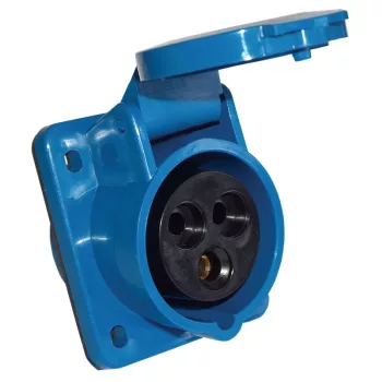   TRACON TICS-323 - Beépíthető ferde ipari csatlakozóaljzat 32A, 250V, 2P+E, 6h, IP44
