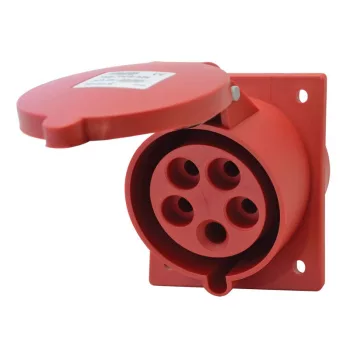   TRACON TICS-325 - Beépíthető ferde ipari csatlakozóaljzat 32A, 400V, 3P+N+E, 6h, IP44