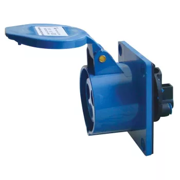   TRACON TICS-413 - Beépíthető egyenes ipari csatlakozóaljzat 16A, 250V, 2P+E, 6h, IP44