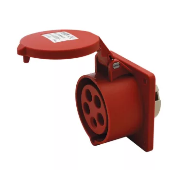   TRACON TICS-415 - Beépíthető egyenes ipari csatlakozóaljzat 16A, 400V, 3P+N+E, 6h, IP44