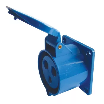   TRACON TICS-423 - Beépíthető egyenes ipari csatlakozóaljzat 32A, 250V, 2P+E, 6h, IP44