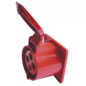   TRACON TICS-424 - Beépíthető egyenes ipari csatlakozóaljzat 32A, 400V, 3P+E, 6h, IP44