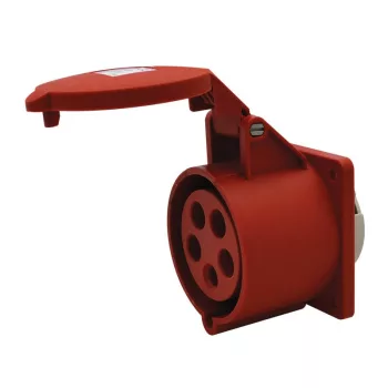   TRACON TICS-425 - Beépíthető egyenes ipari csatlakozóaljzat 32A, 400V, 3P+N+E, 6h, IP44