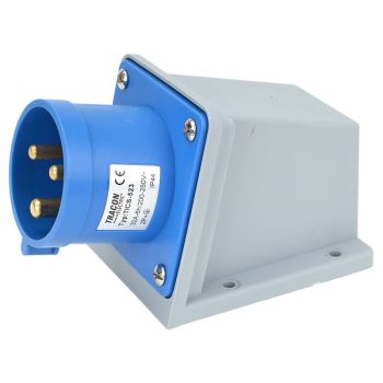   TRACON TICS-523 - Felületre szerelhető ipari csatlakozó dugó 32A, 250V, 2P+E, 6h, IP44