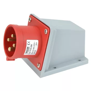   TRACON TICS-524 - Felületre szerelhető ipari csatlakozó dugó 32A, 400V, 3P+E, 6h, IP44