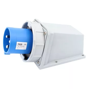   TRACON TICS-533 - Felületre szerelhető ipari csatlakozó dugó 63A, 250V, 2P+E, 6h, IP67