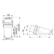 TRACON TICS-534 - Felületre szerelhető ipari csatlakozó dugó 63A, 400V, 3P+E, 6h, IP67