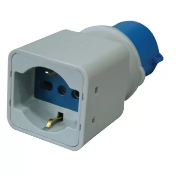   TRACON TICS-A1 - Csatlakozó adapter, CEE/Schuko 16A, 250V, IN 2P+E 6h (CEE), OUT 2P+E (Schuko)
