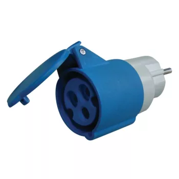   TRACON TICS-A3 - Csatlakozó adapter, Schuko/CEE 16A, 250V, IN 2P+E (Schuko), OUT 2P+E 6h (CEE)