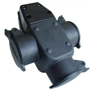   TRACON TICS-A4F - Csatlakozóaljzat csapos védőérintkezővel, hármas, gumi 250VAC 16A 3x(2P+E), IP44 (FRENCH)