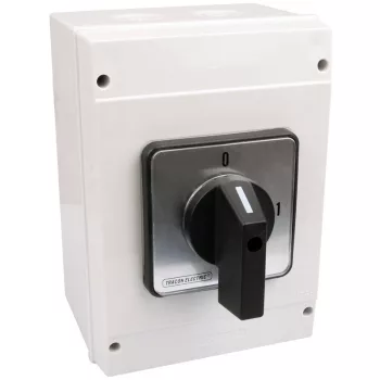   TRACON TK-129/3T65 - Tokozott kézikapcsoló, BE-KI 400V, 50Hz, 125A, 3P, 30kW, 88×88mm, 90°, IP65