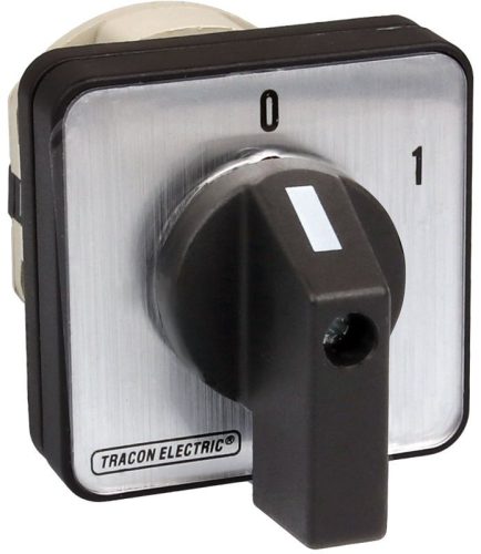 TRACON TK-206/2 - Kézikapcsoló, BE-KI 400V, 50Hz, 20A, 2P, 5,5kW, 48×48mm, 60°