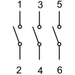 TRACON TK-206/3 - Kézikapcsoló, BE-KI 400V, 50Hz, 20A, 3P, 5,5kW, 48×48mm, 60°