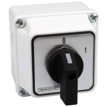  TRACON TK-206/4T65 - Tokozott kézikapcsoló, BE-KI 400V, 50Hz, 20A, 4P, 5,5kW, 48×48mm, 60°, IP65