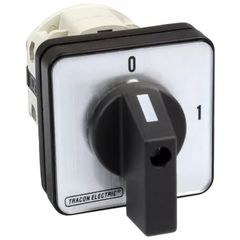   TRACON TK-256/4 - Kézikapcsoló, BE-KI 400V, 50Hz, 25A, 4P, 7,5kW, 48×48mm, 60°