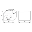 TRACON TKB-259/4T65 - Tokozott választókapcsoló, 0-1-2 400V, 50Hz, 25A, 2×4P, 7,5kW, 48×48mm, 90°, IP65