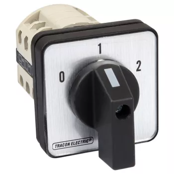   TRACON TKB-636/3 - Választókapcsoló, 0-1-2 400V, 50Hz, 63A, 2×3P, 18,5kW, 64×64mm, 90°