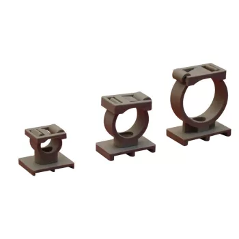   TRACON TKCRZ-28 - Kábel- és csőrögzítő, nyitható, csavarozható, sötétszürke d=28mm, PA6.6