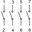 TRACON TKF-25 - Főkapcsoló, BE-KI 400V, 50Hz, 25A, 4P, 7,5kW, 64×64mm