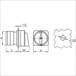 TRACON TKFK-25 - Főkapcsoló, kulcsos, BE-KI (Kulcs 0-állásban vehető ki) 400V, 50Hz, 25A, 4P, 7,5kW, 48×48mm