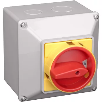   TRACON TKFL-20T - Tokozott főkapcsoló, lakatolható, BE-KI 400V, 50Hz, 20A, 4P, 5,5kW, 48×48mm, IP44