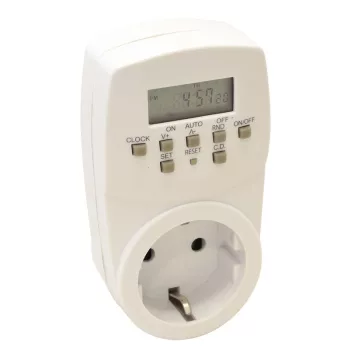   TRACON TKO-DHE - Dugaszolható elektronikus kapcsolóóra, heti 230V, 16A, IP20