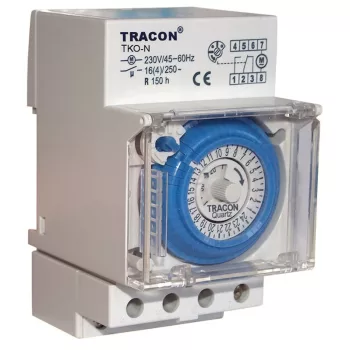   TRACON TKO-N - Sorolható kapcsolóóra, napi, elektromechanikus 230V, 16(4) A