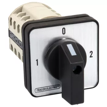   TRACON TKV-169/4 - Választókapcsoló, 1-0-2 400V, 50Hz, 160A, 2×4P, 37kW, 88×88mm, 90°