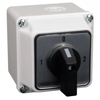   TRACON TKV-329/4T65 - Tokozott választókapcsoló, 1-0-2 400V, 50Hz, 32A, 2×4P, 11kW, 64×64mm, 90°, IP65