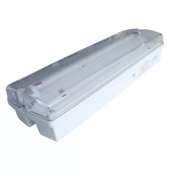   TRACON TLBV-18NM - Fénycsöves vészvilágító lámpatest, készenléti 230V, 50Hz, T5, G5, 1×8W,3h,2,4V/4,5Ah, Ni-Cd, IP65