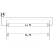 TRACON TLFVLED206 - Védett lámpatest LED csövekhez, egyoldalas betáp 230 V, 50 Hz, G13, 600 mm, IP65, ABS/PC