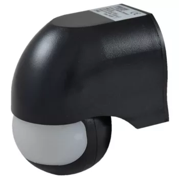   TRACON TMB-112F - Mozgásérzékelő, infra falra, fekete 230V, 50Hz, 180°, max. 12 m, 10s-12min, 3-2000lux, IP44