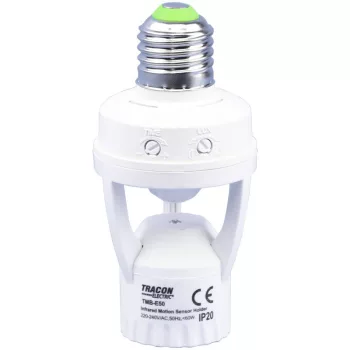   TRACON TMB-E50 - Mozgásérzékelő adapter, infra, E27 foglalatba 230V, 50Hz, 120°, max. 6m, 10s-5min, 3-2000 lux, IP20