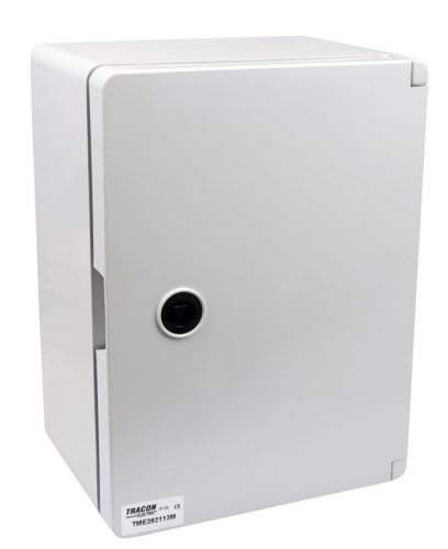 TRACON TME282113M - Műanyag elosztószekrény maszkos 2x6mod, HxWxD=280x210x130mm, IP65, IK10, 1000V AC/DC