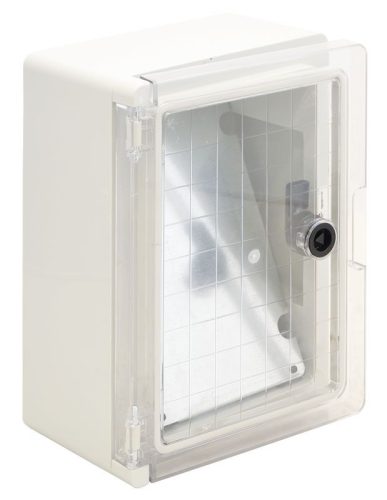 TRACON TME282113T - Műanyag elosztószekrény átlátszó ajtóval HxWxD=280x210x130mm, IP65, IK10, 1000V AC/DC, RAL7035